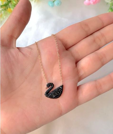 Swan Chain Necklace – Stainless Steel Locket Pendant for Girls | Mazia Fashion