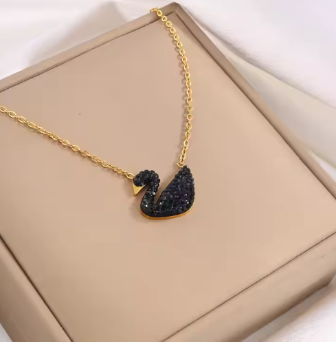 Swan Chain Necklace – Stainless Steel Locket Pendant for Girls | Mazia Fashion