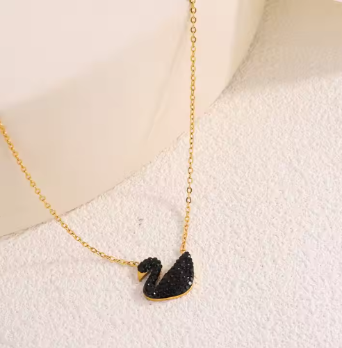 Swan Chain Necklace – Stainless Steel Locket Pendant for Girls | Mazia Fashion