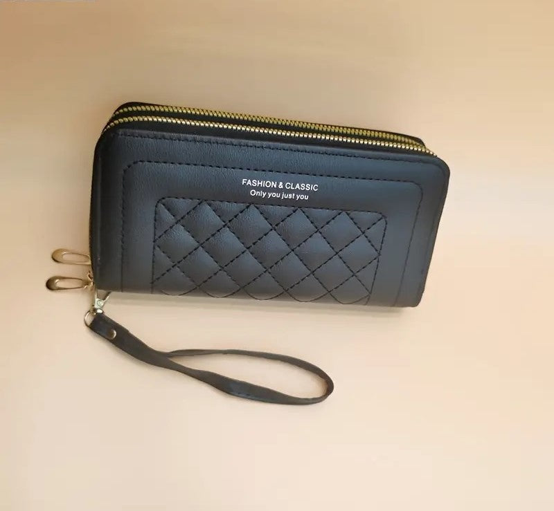 Women's Double-Layer Clutch Wallet - Portable Card Holder, Coin Purse & Phone Pouch Mazia Fashion