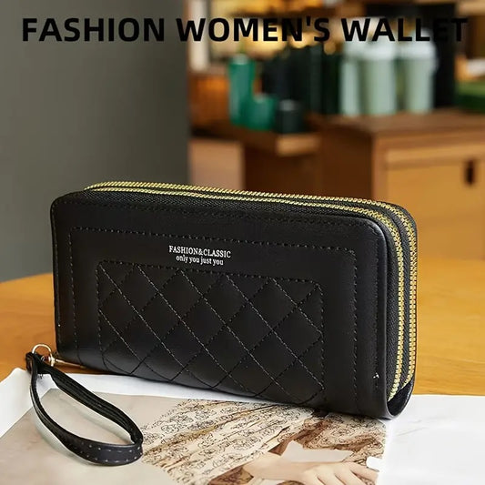 Women's Double-Layer Clutch Wallet - Portable Card Holder, Coin Purse & Phone Pouch Mazia Fashion