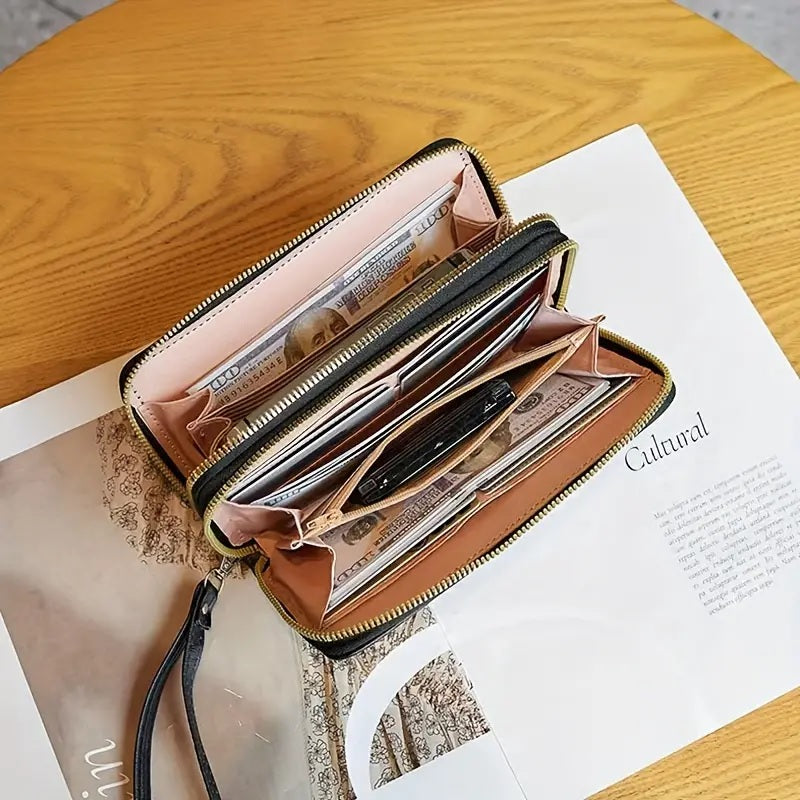 Women's Double-Layer Clutch Wallet - Portable Card Holder, Coin Purse & Phone Pouch Mazia Fashion