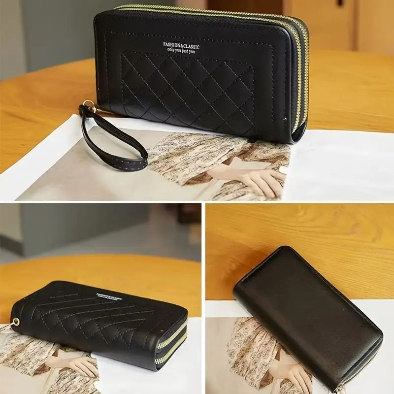 Women's Double-Layer Clutch Wallet - Portable Card Holder, Coin Purse & Phone Pouch Mazia Fashion