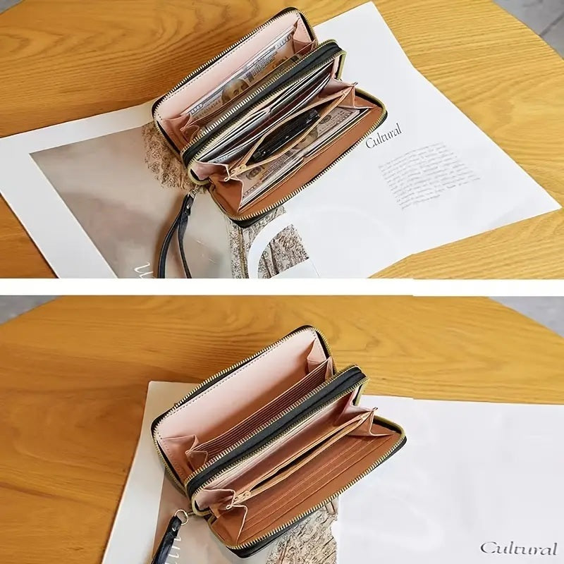 Women's Double-Layer Clutch Wallet - Portable Card Holder, Coin Purse & Phone Pouch Mazia Fashion