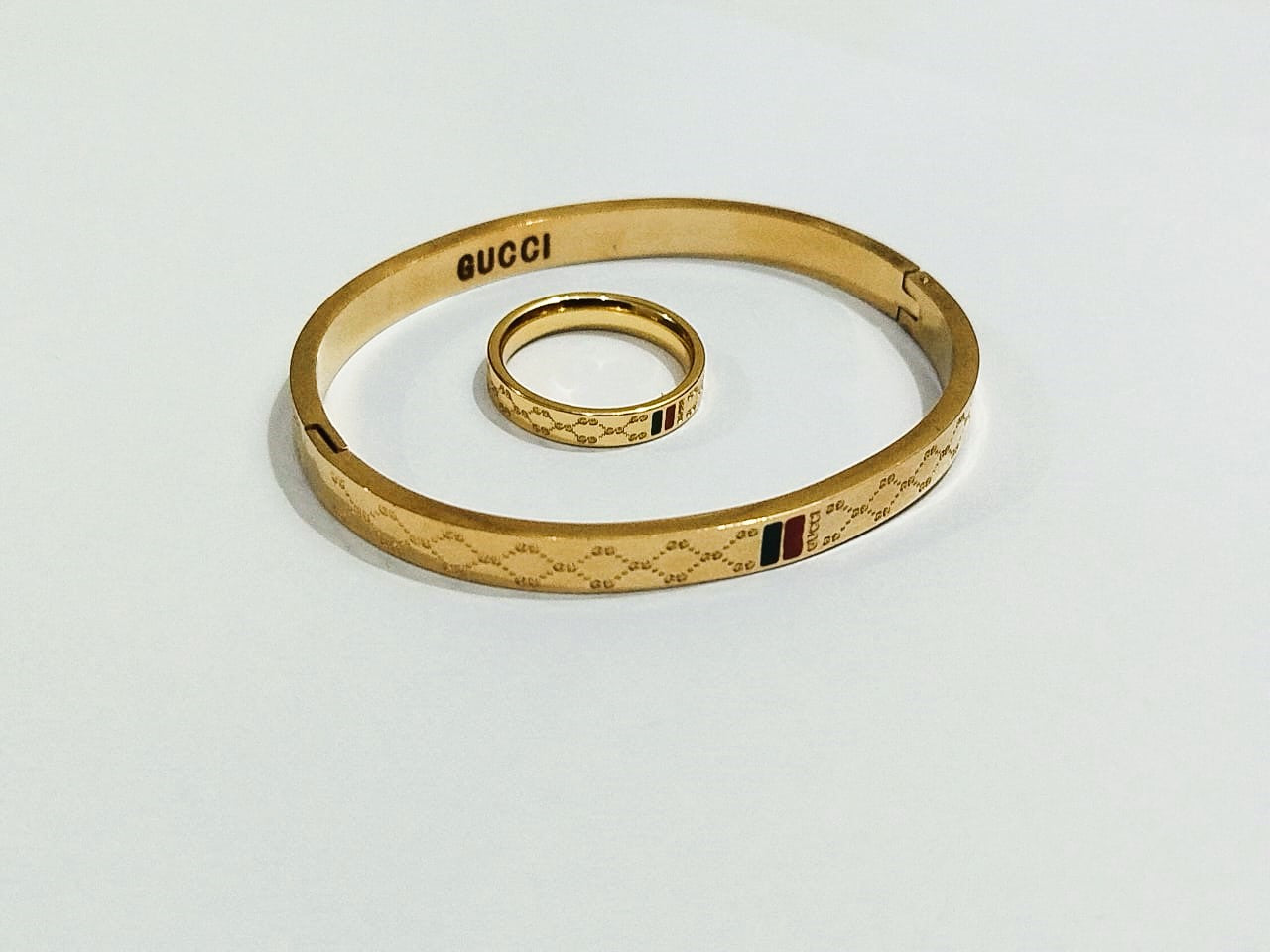 Elegant Stainless Steel Bangle with Matching Ring for Girls Gc – Mazia Fashion