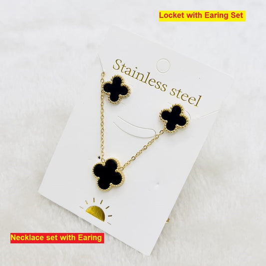 Stainless Steel Necklace and Earring Tops Set for Girls – Elegant & Durable Jewelry by Mazia Fashion