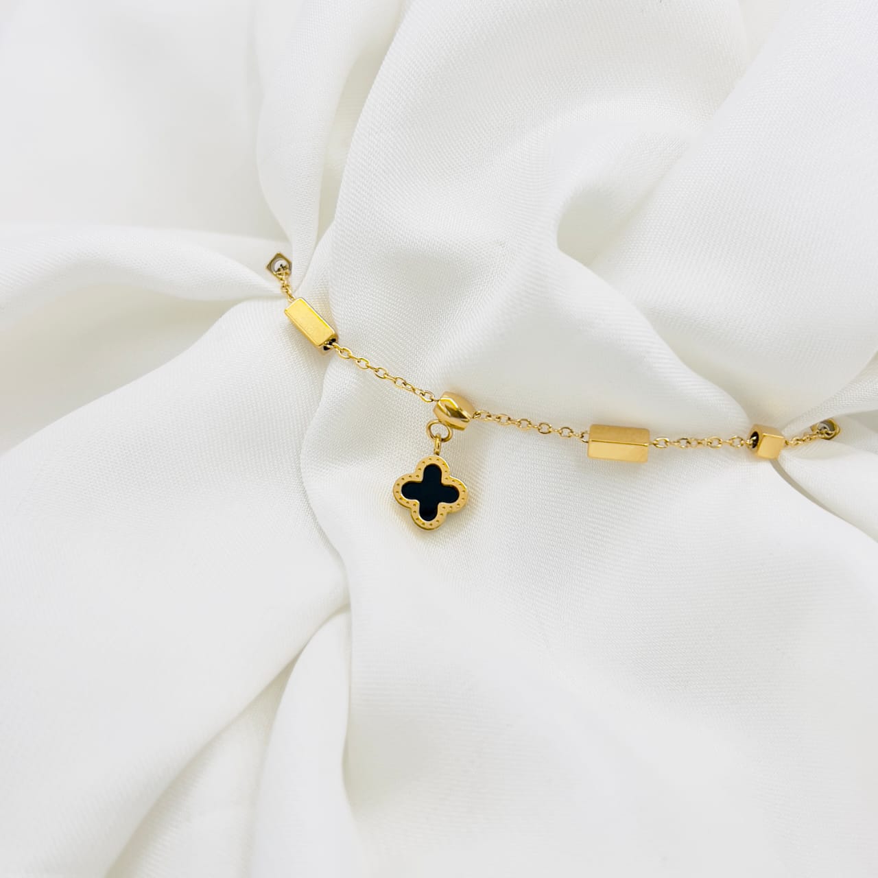 Bracelet Stainless Steel for Girls – Designer Golden Clover Bracelet | Mazia Fashion