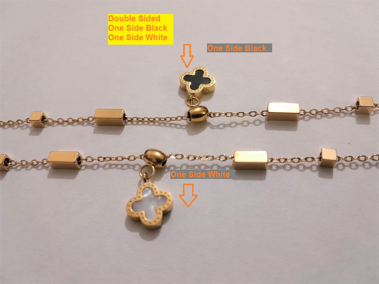 Bracelet Stainless Steel for Girls – Designer Golden Clover Bracelet | Mazia Fashion