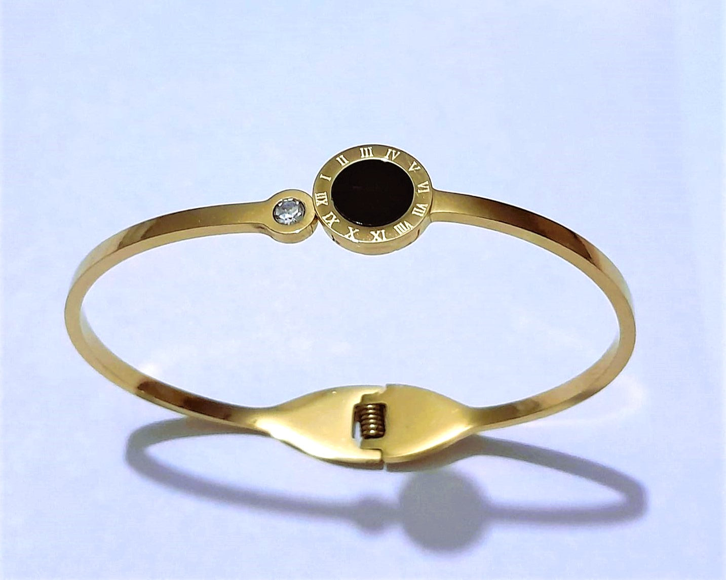 Golden Roman Bangle for Girls - Stainless Steel Bracelet