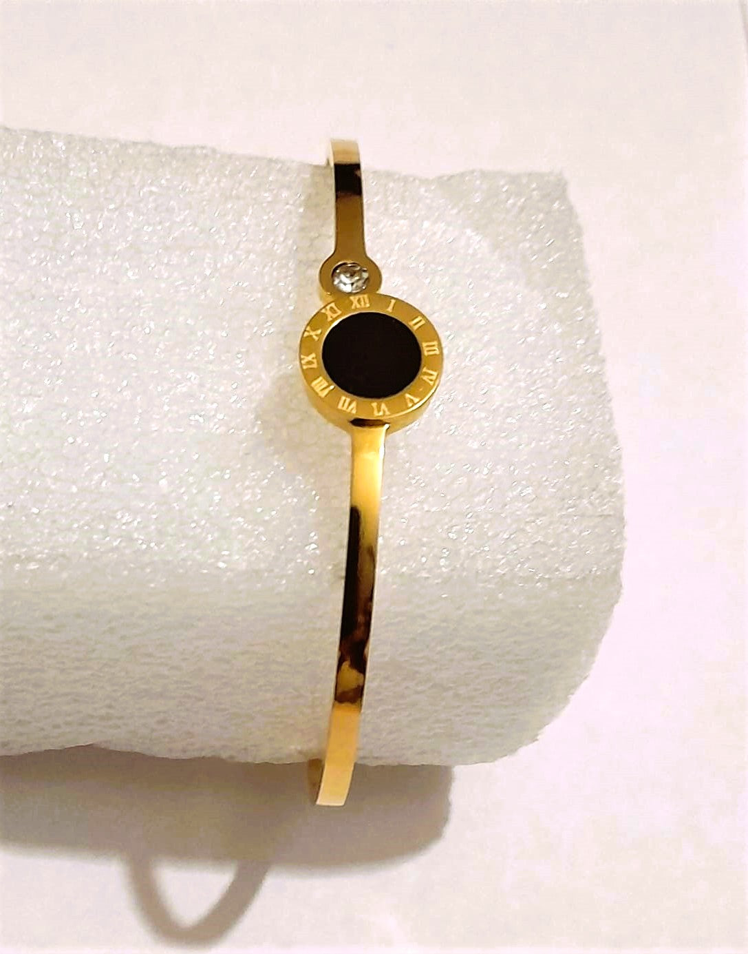 Golden Roman Bangle for Girls - Stainless Steel Bracelet