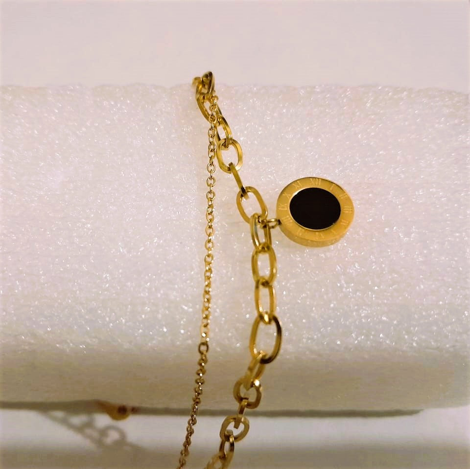 Double Chain Roman Stainless Steel Bracelet - Bracelet for Girls