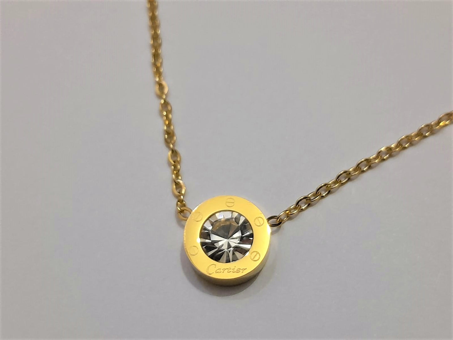 Zircon Diamond Golden Stainless Steel Necklace for Women | Mazia Fashion