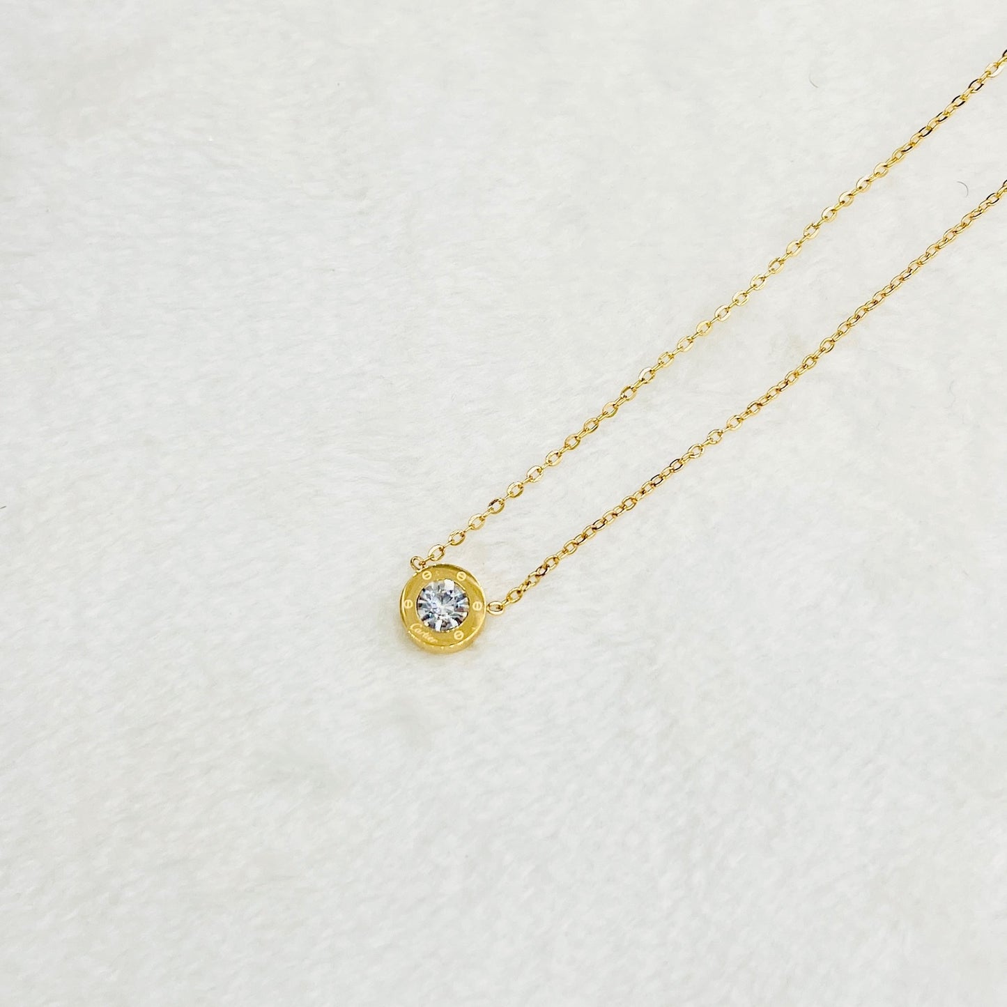 Zircon Diamond Golden Stainless Steel Necklace for Women | Mazia Fashion