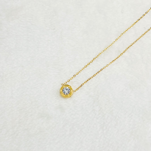 Zircon Diamond Golden Stainless Steel Necklace for Women | Mazia Fashion