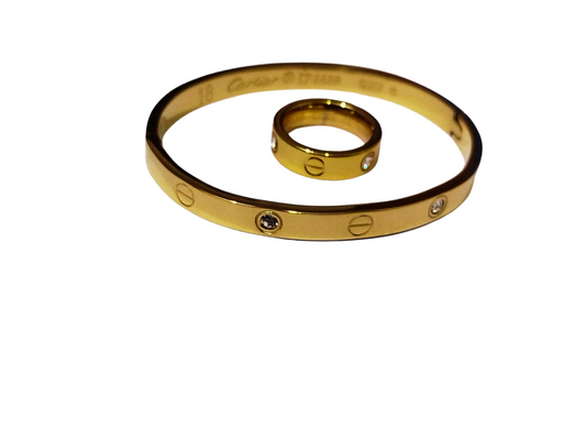 Openable Bangle Bracelet with Ring - Stainless Steel | Mazia