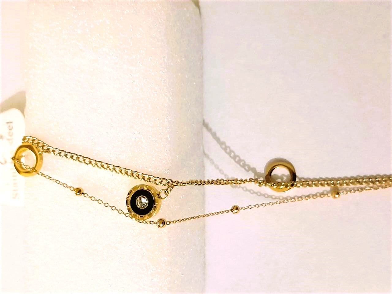 Double Chain Roman Stainless Steel Bracelet - Designer Bracelet for Girls