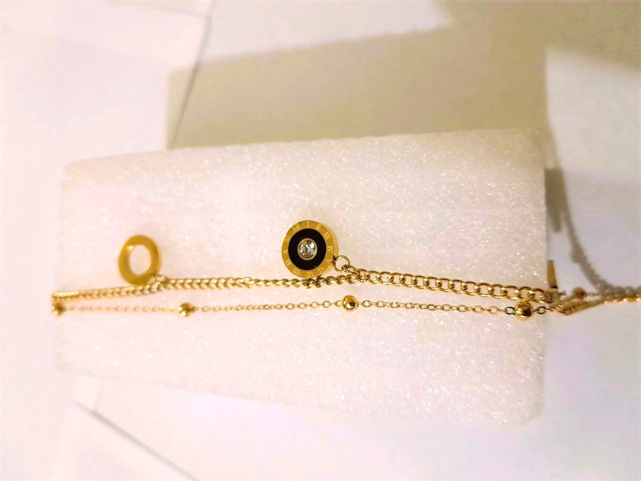 Double Chain Roman Stainless Steel Bracelet - Designer Bracelet for Girls