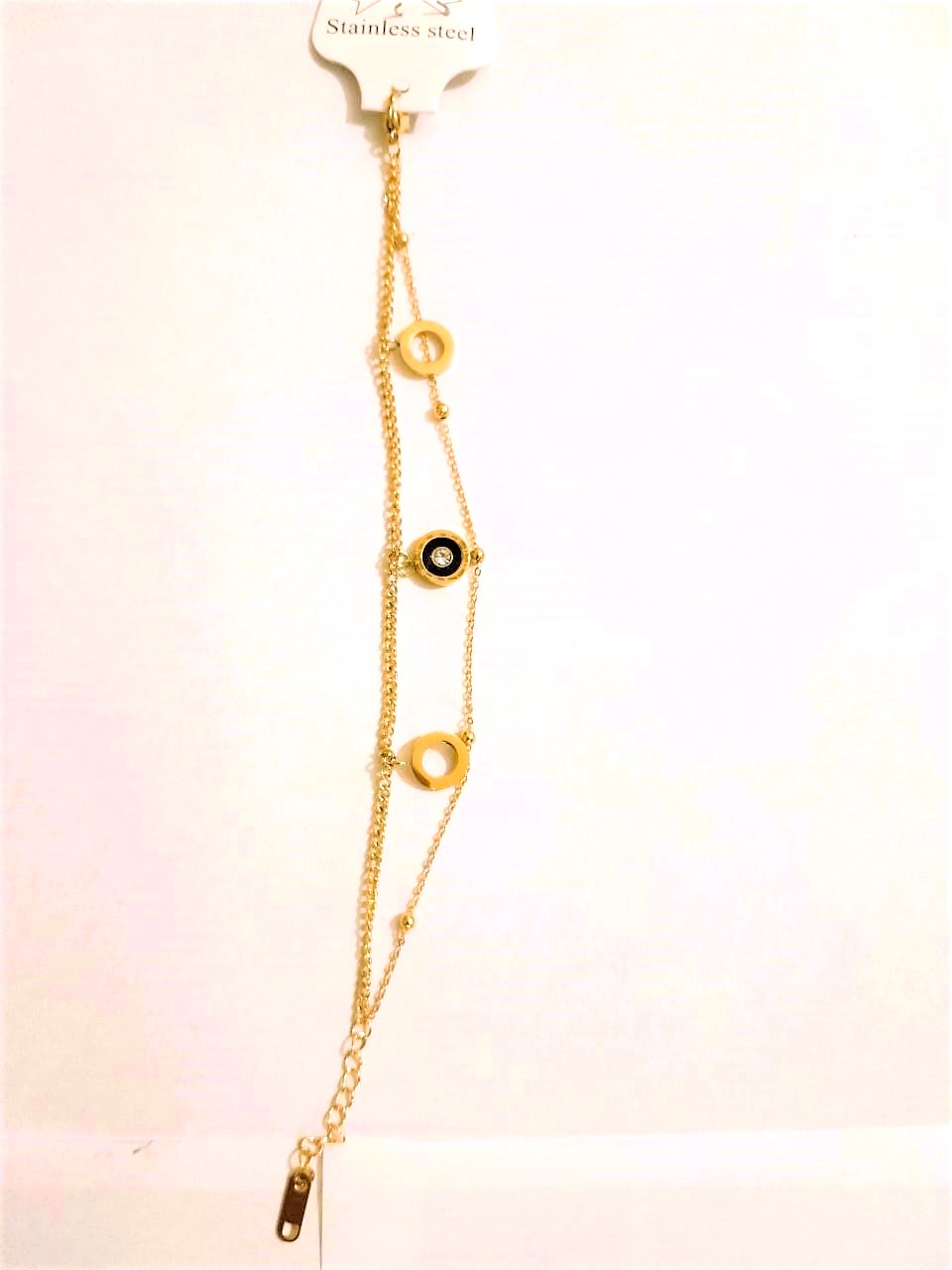 Double Chain Roman Stainless Steel Bracelet - Designer Bracelet for Girls