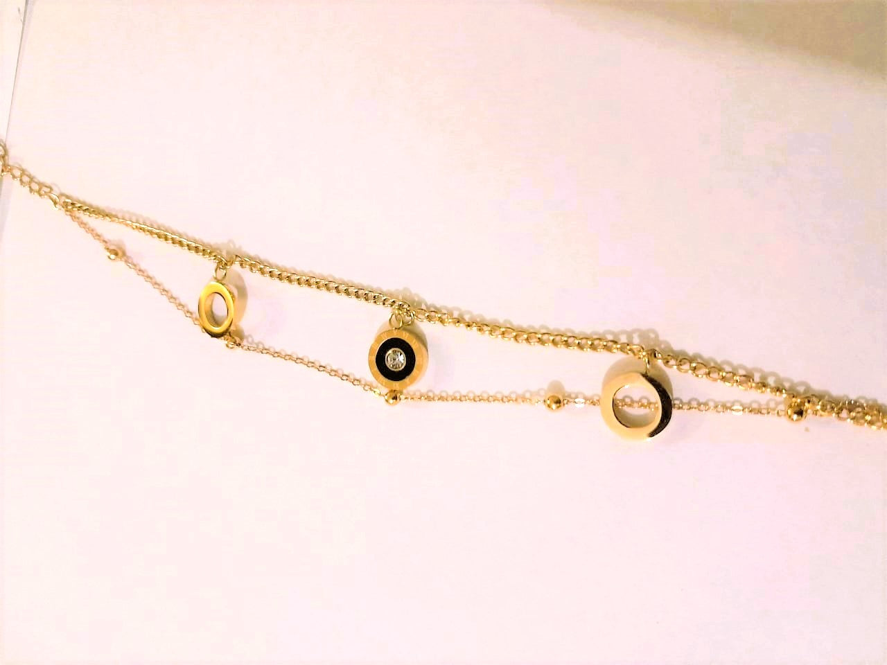 Double Chain Roman Stainless Steel Bracelet - Designer Bracelet for Girls