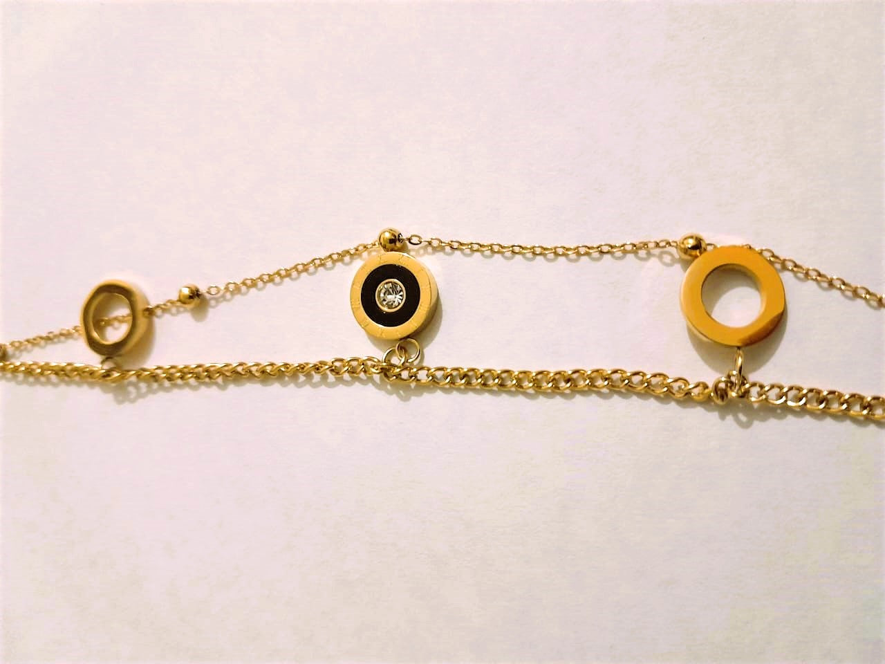 Double Chain Roman Stainless Steel Bracelet - Designer Bracelet for Girls