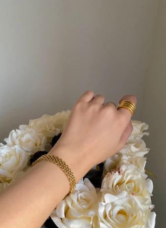 Golden Stainless Steel Chain Bracelet – Elegant & Durable | Mazia Fashion
