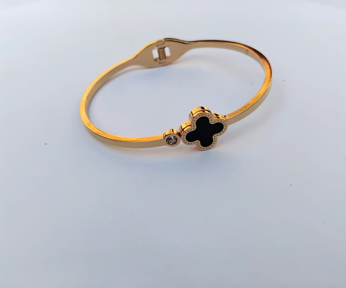 Golden Flower Bangle for Girls | Stainless Steel Bracelet
