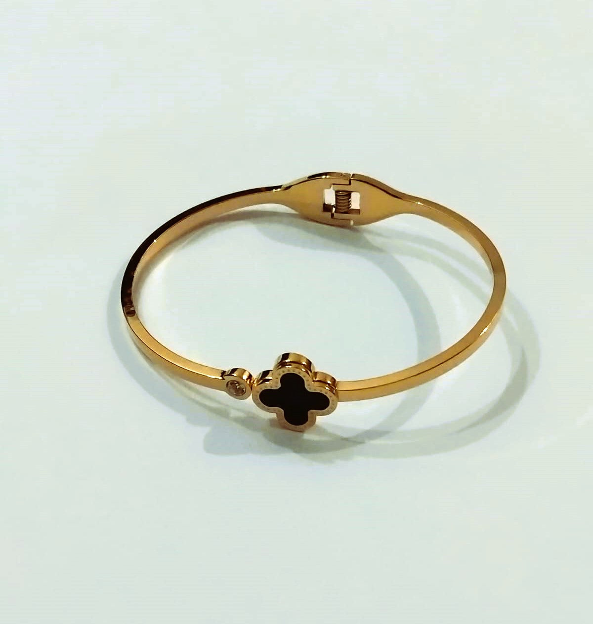Golden Flower Bangle for Girls | Stainless Steel Bracelet