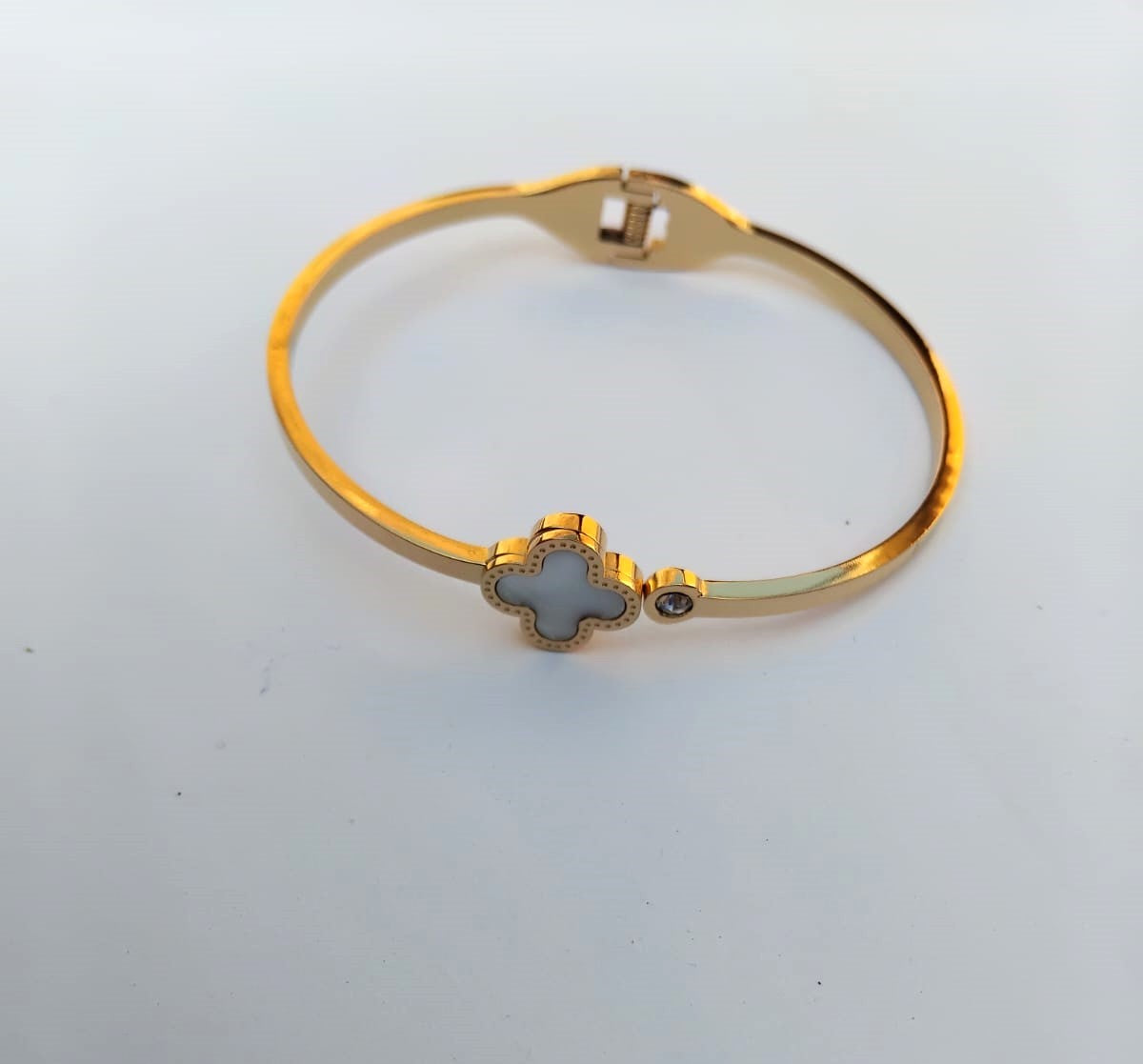 Golden Flower Bangle for Girls | Stainless Steel Bracelet