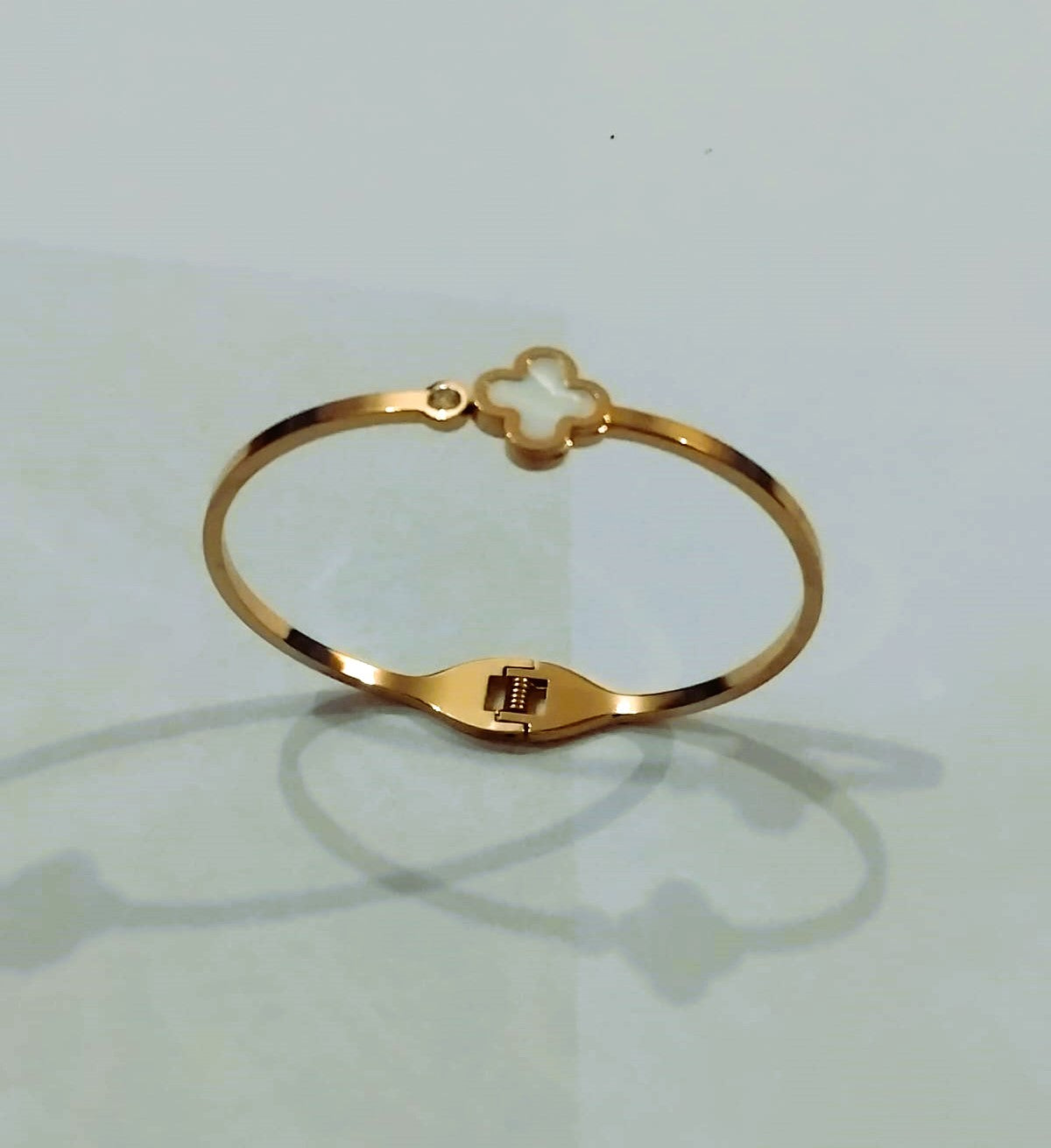 Golden Flower Bangle for Girls | Stainless Steel Bracelet