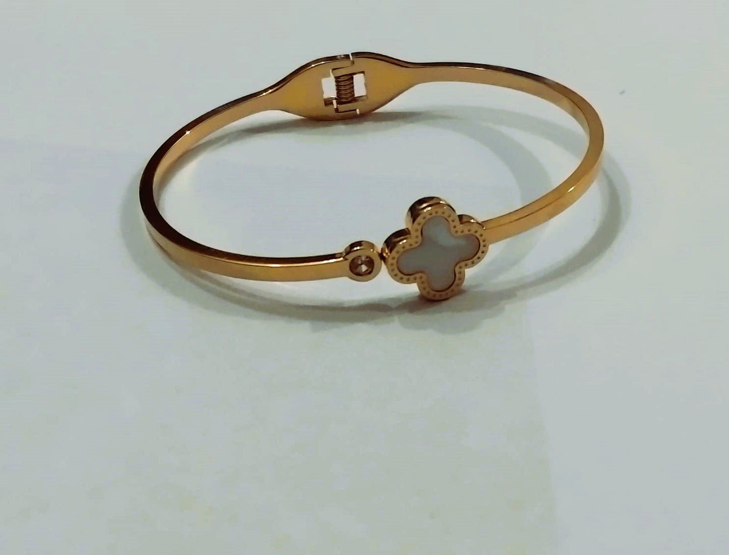 Golden Flower Bangle for Girls | Stainless Steel Bracelet