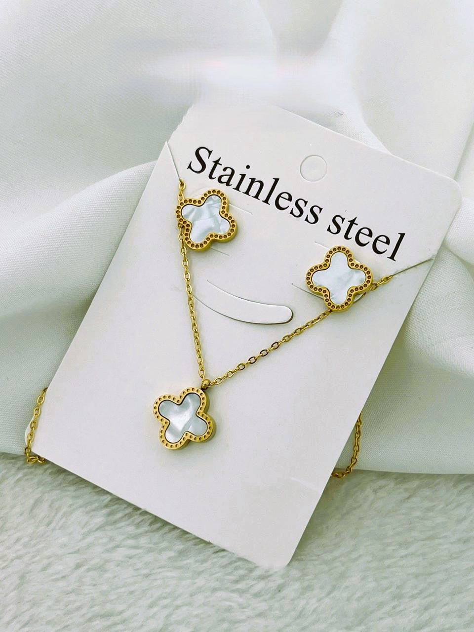 Necklace and Earring Tops Stainless Steel Set for Girls – Elegant & Durable Jewelry by Mazia Fashion