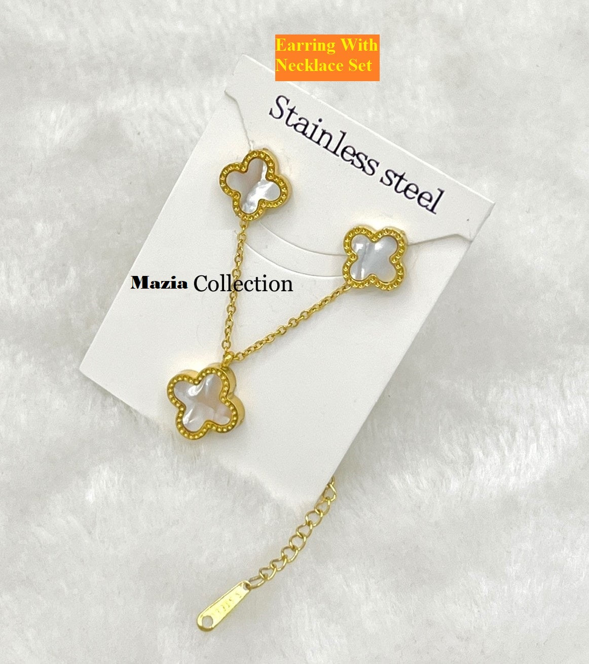 Necklace and Earring Tops Stainless Steel Set for Girls – Elegant & Durable Jewelry by Mazia Fashion