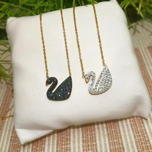 Swan Chain Necklace – Stainless Steel Locket Pendant for Girls | Mazia Fashion