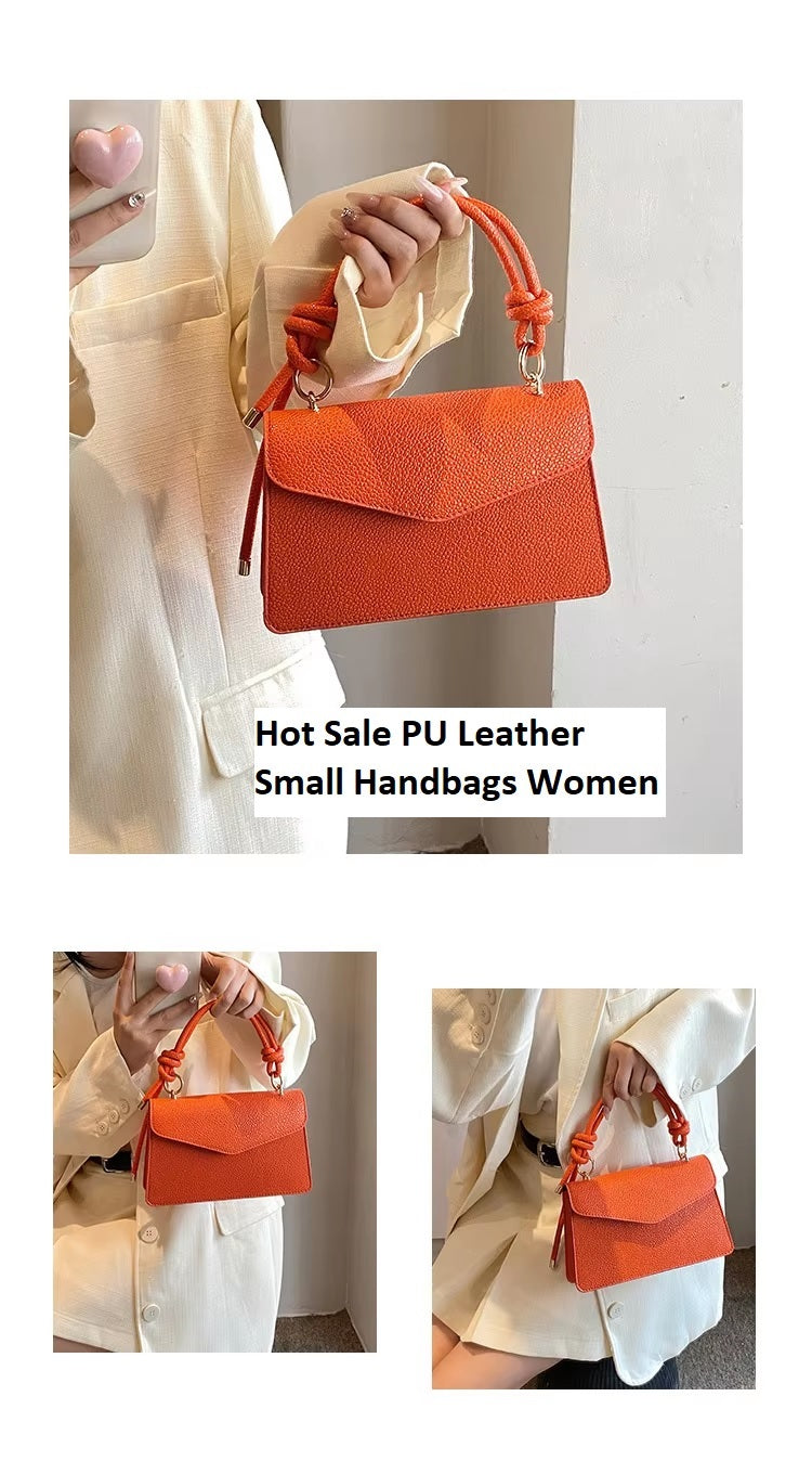 Small PU Leather Handbag for Women – High Quality Crocodile Texture, Pure Color | Mazia Fashion