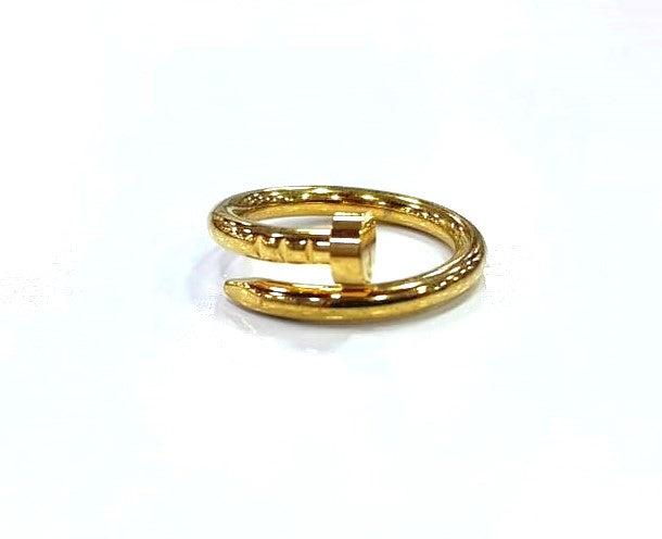Nail Keel Ring - Golden Stainless Steel Ring for Girls | Mazia Fashion