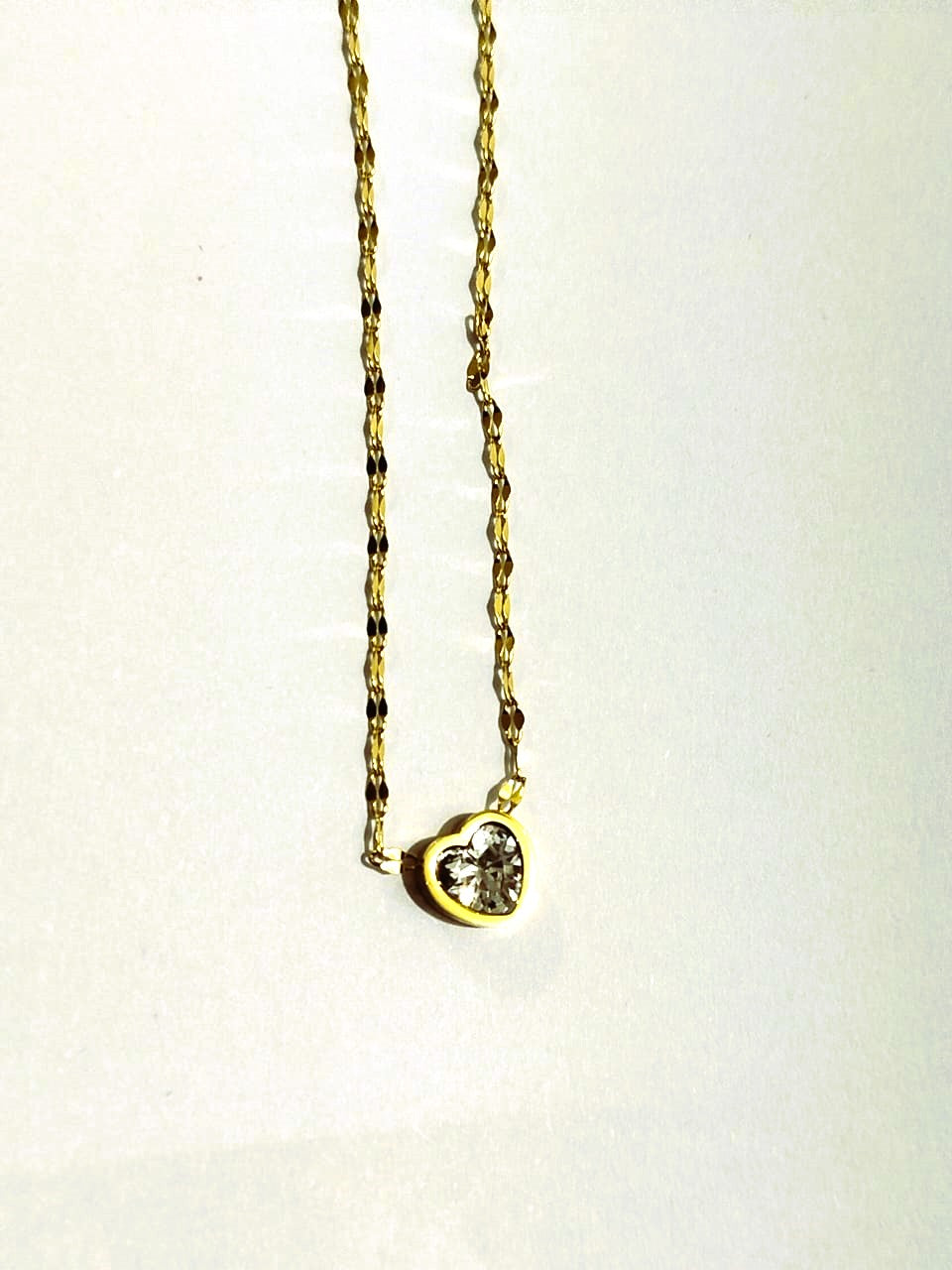 Mazia Fashion Heart Diamond Zircon Pendant Necklace – Stainless Steel Jewelry for Girls