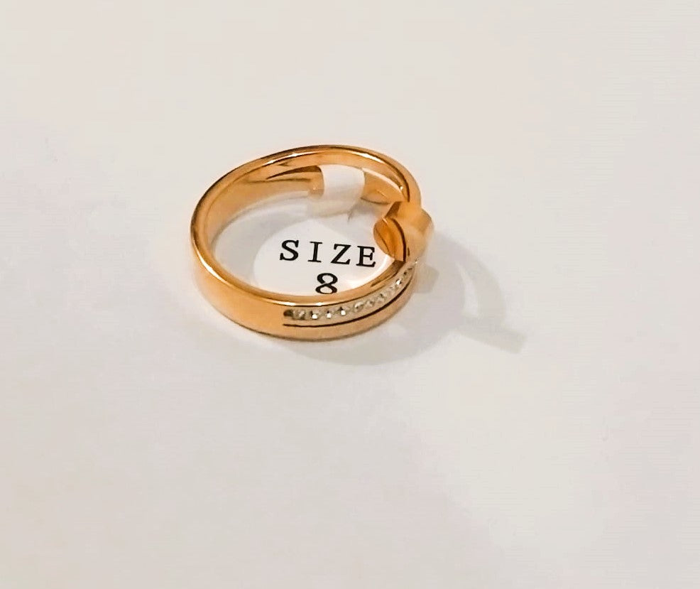 Mazia Fashion Nail Keel Ring - Golden Adjustable Ring for Girls | Stylish Jewelry Accessory