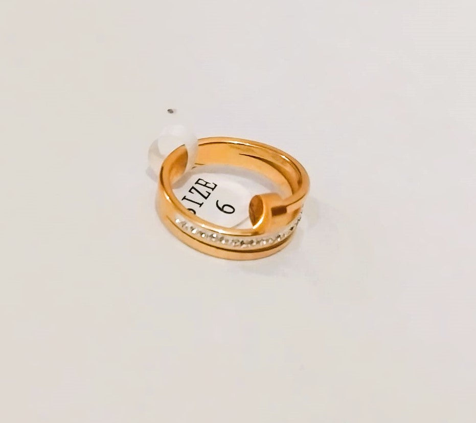 Mazia Fashion Nail Keel Ring - Golden Adjustable Ring for Girls | Stylish Jewelry Accessory