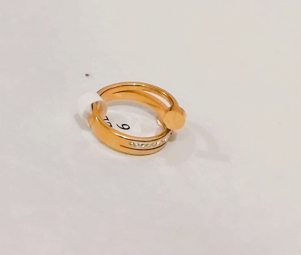 Mazia Fashion Nail Keel Ring - Golden Adjustable Ring for Girls | Stylish Jewelry Accessory