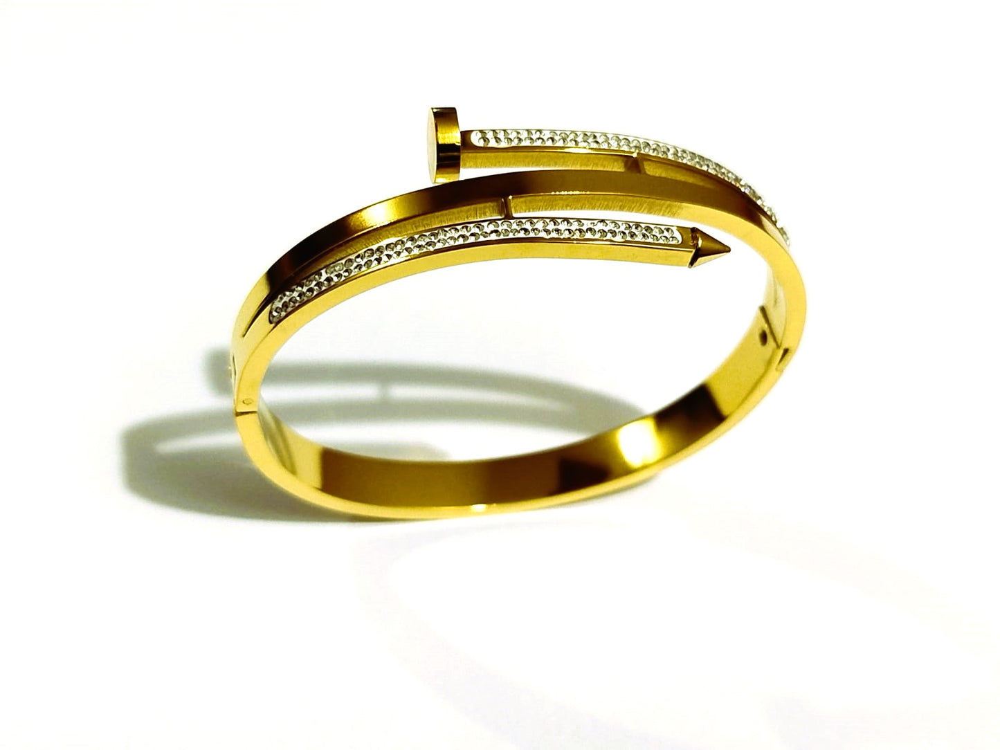 Openable Nail Keel Bangle Bracelet– Double Rinshine | Premium Stainless Steel