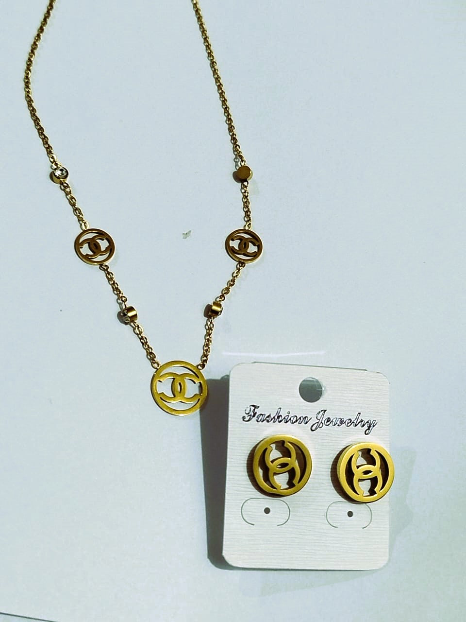 Stainless Steel Necklace & Earring Set – Waterproof, Non-Fade | Mazia Fashion