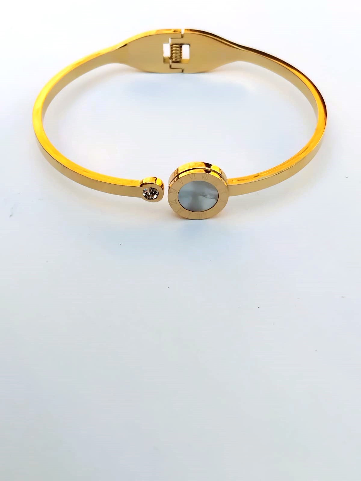 Golden Roman Bangle for Girls - Stainless Steel Bracelet