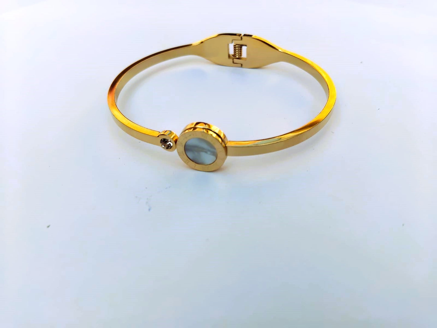 Golden Roman Bangle for Girls - Stainless Steel Bracelet