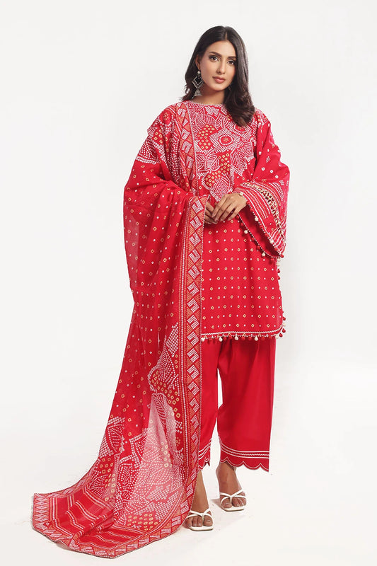 Gul Ahmed 3 Piece Unstitched Lacquer Printed Lawn Suit CL-52176 A