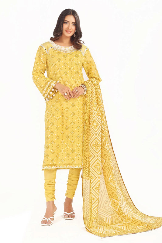 Gul Ahmed 3 Piece Unstitched Lacquer Printed Lawn Suit CL-42315 A