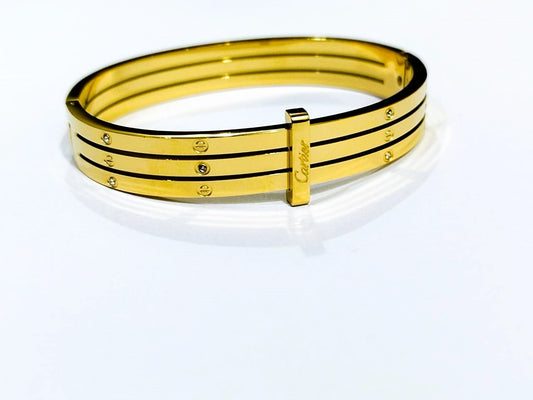Multi-Layer Crystal Bangle – Stainless Steel Elegant Cuff for Girls | Mazia Fashion